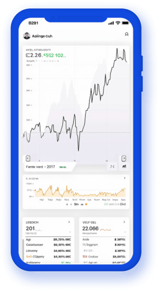 Kryptostatistikk i sanntid vist på en mobil porteføljesporer